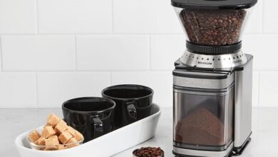 Cuisinart DBM-8P1 Electric Burr Coffee Grinder with 18 grind settings in stainless steel.