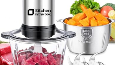 "Kitchen in the Box 400W Electric Food Processor & Grinder with dual 8-cup bowls and bi-level blades"