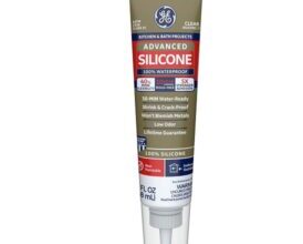 GE Advanced Silicone Caulk for Kitchen & Bathroom - Clear, 2.8 fl oz Tube, 12 Pack