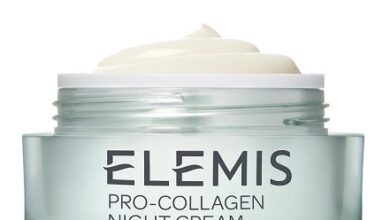 ELEMIS Pro-Collagen Night Cream jar on a white background