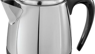 Farberware FCP240 Coffee Percolator - 4 Cup, Stainless Steel, Automatic Keep Warm, No-Drip Spout